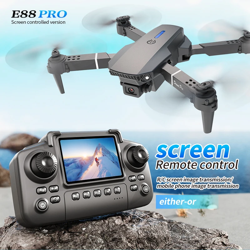 Drone Controller Screen - Drone Profissional E88 PRO com Tela,
