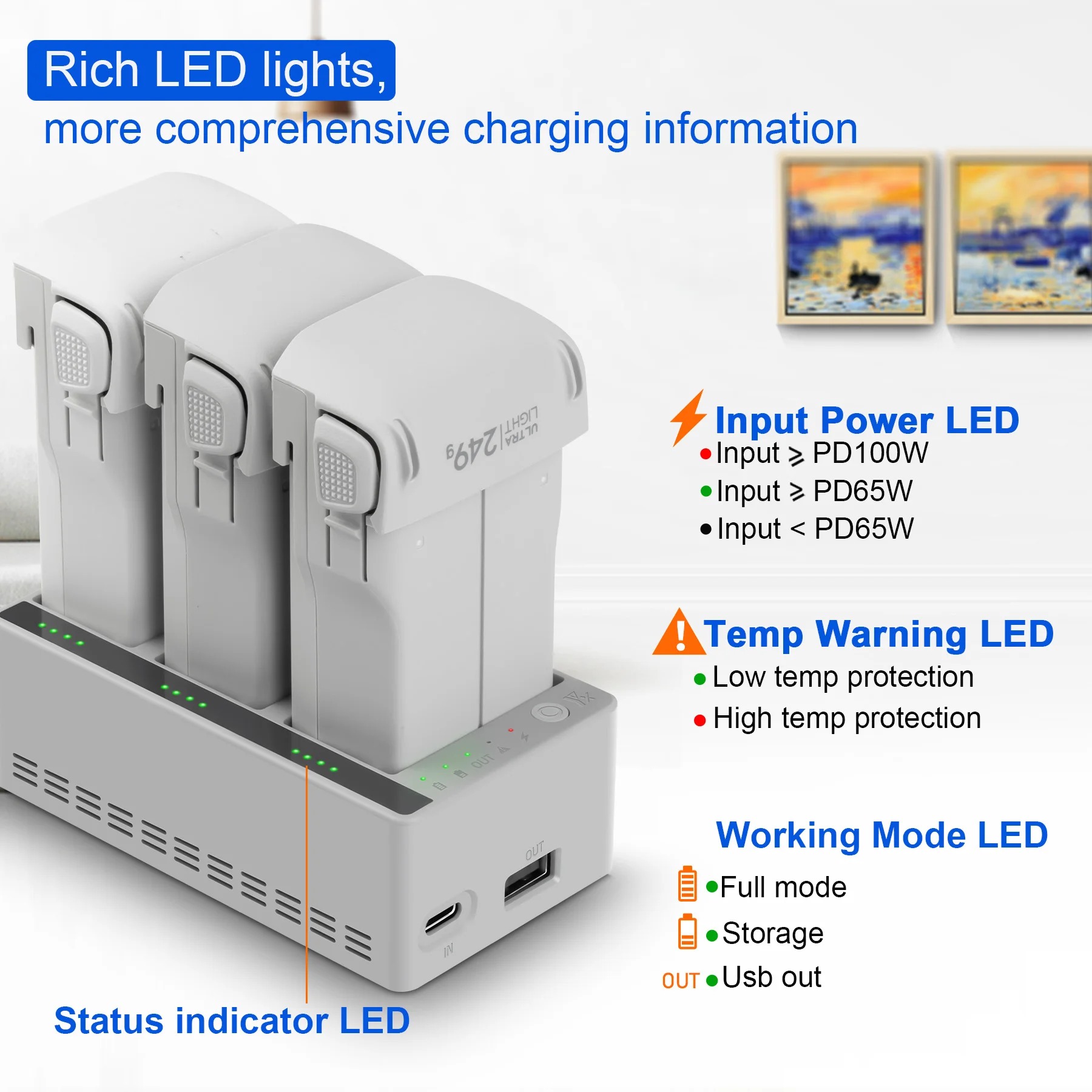 Carregador Inteligente de Três - Drone Charging Hub avaliação e preço